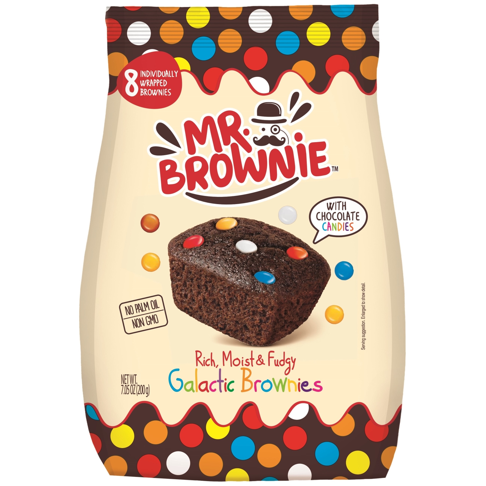 Mr. Brownie Mr. Brownies kakaové s belgickou čokoládou a barevnými čokoládovými čočkami 200 g