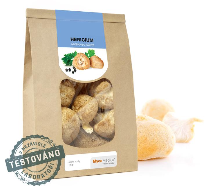 Doplněk stravy Hericium 100g sušená houba Mycomedica