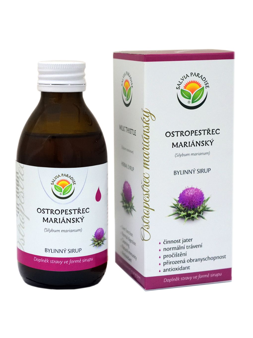 Ostropestřec mariánský DS sirup 180 ml Salvia Paradise