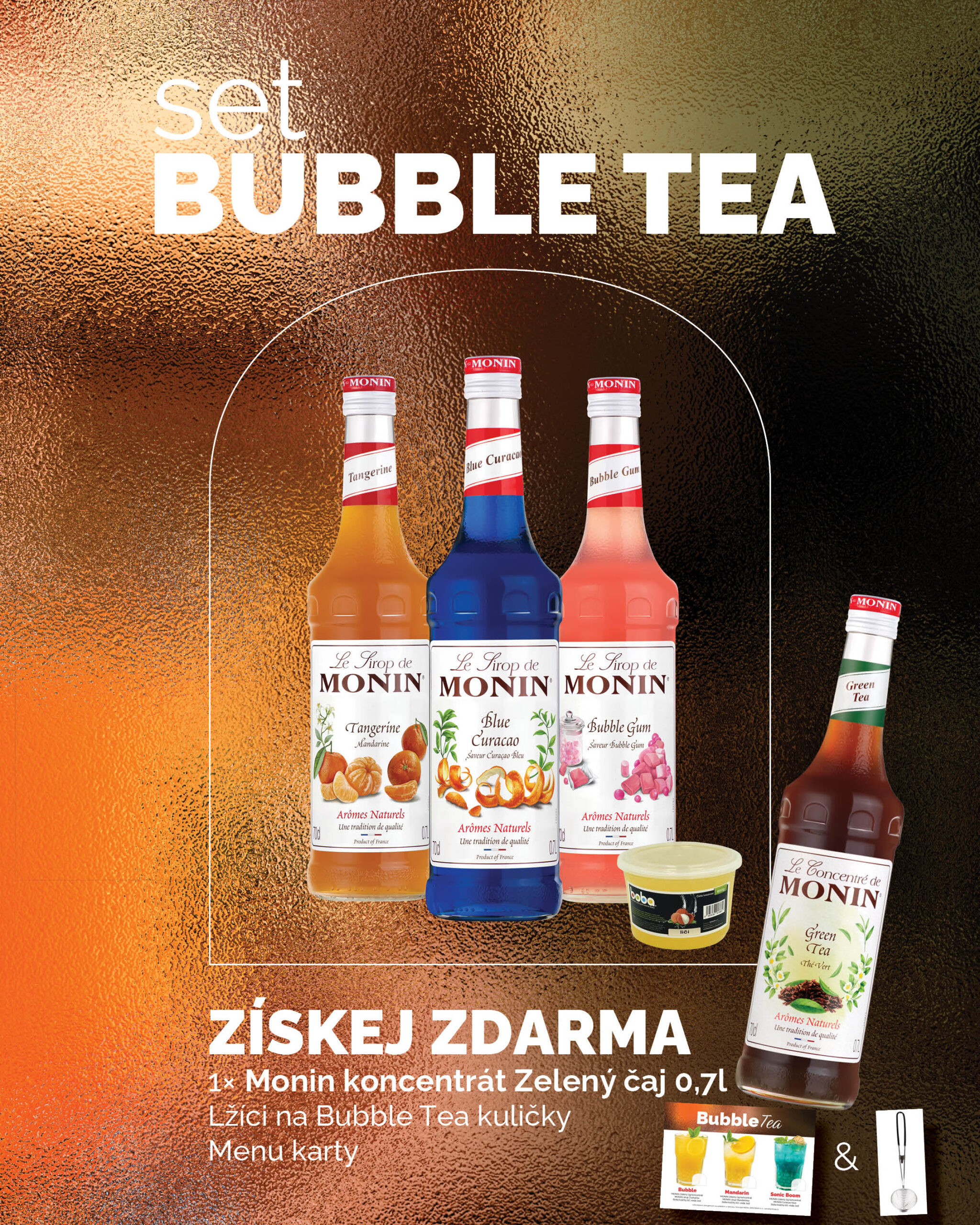 SET Monin Bubble Tea 3x 0,7l + 0,7l ZDARMA