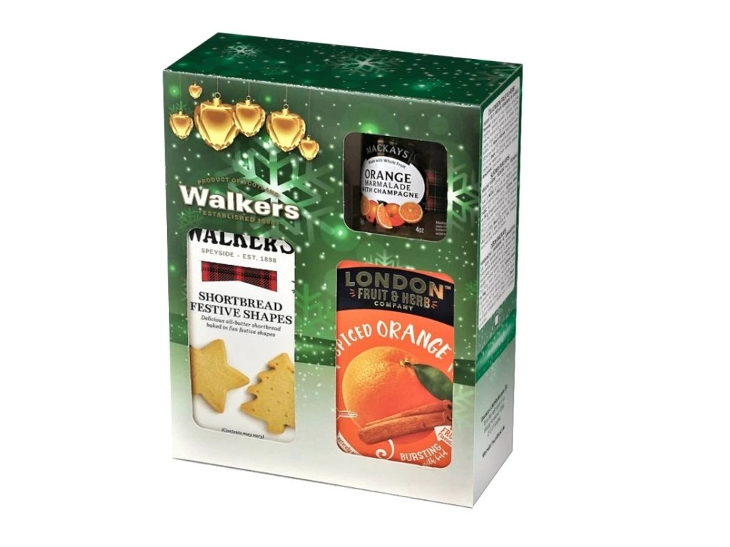 Walkers Dárková sada Pomeranč čaj - sušenky - džem