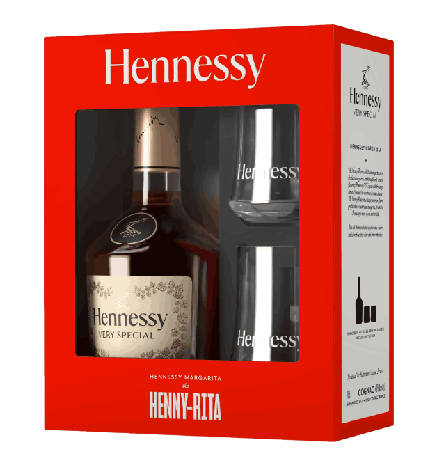 Moet - Hennessy Hennessy V.S 0,75l + 2 skleničky (dárková sada)
