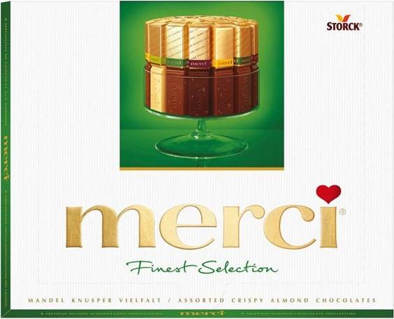 Bonboniéra Merci Finest Selection Mandlová 250g minimální trvanlivost do 1/9/25