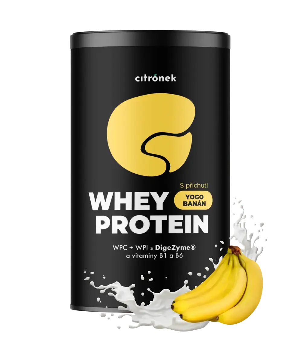 Citronek Whey Protein Yogobanán 900 g – WPC 80 + WPI 90, bez cukru