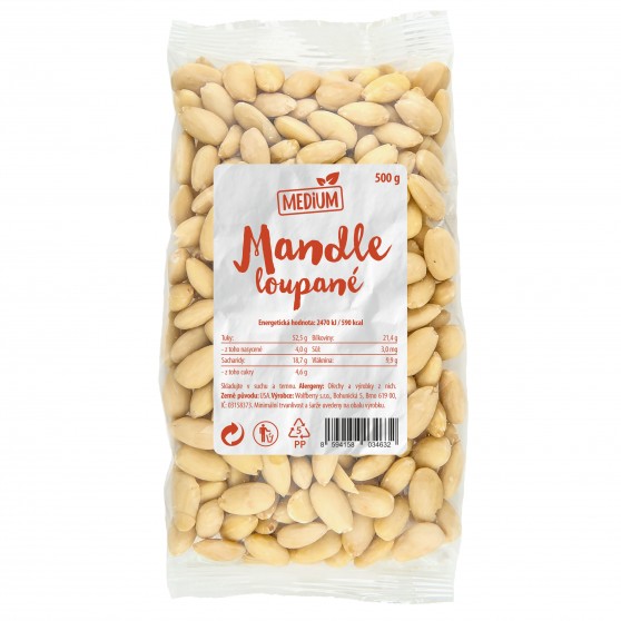 Mandle loupané medium 500g Wolfberry