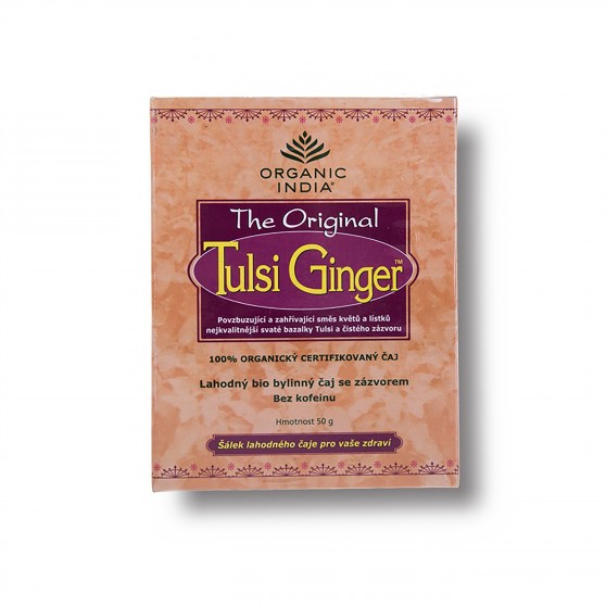 BIO Čaj Tulsi Ginger - bazalka a zázvor sypaný 50g Organic India