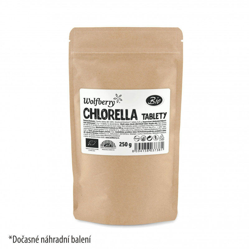 BIO Tablety Chlorella v papírové dóze 250g Wolfberry