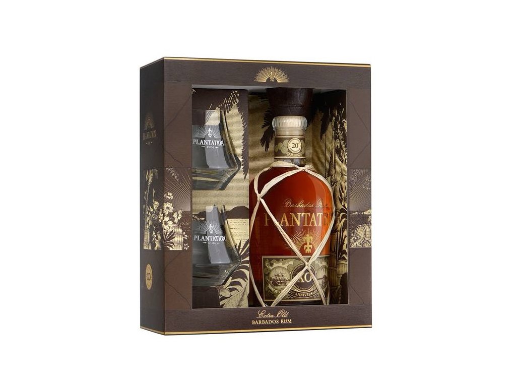 Plantation 20th Anniversary XO 40% 0,7 l (dárkové balení 2 sklenice)