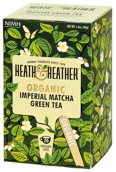 BIO Čaj Organic Imperial Matcha Green Tea - zelený čaj s mátou 20 sáčků Heath and Heather
