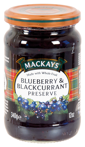 Blueberry and Blackcurrant Preserve - Džem z borůvek a černého rybízu 340g Mackays