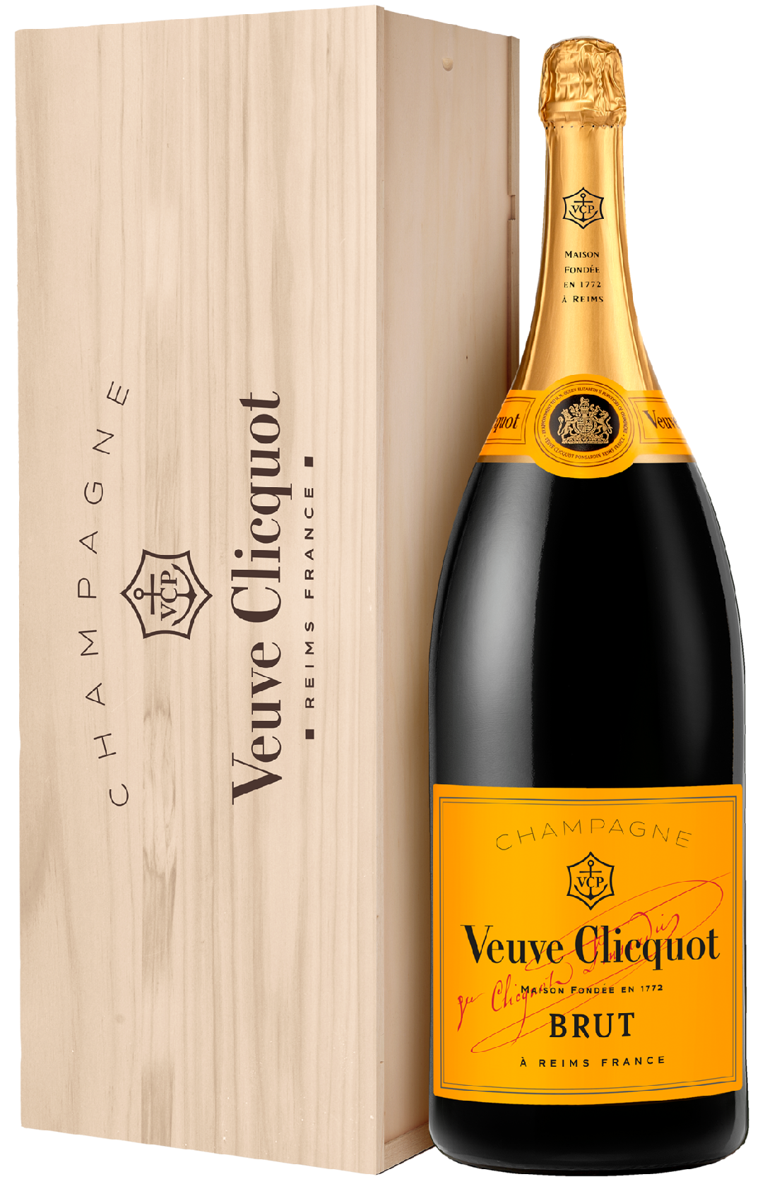 Veuve Clicquot Yellow Label Brut 9l v dřevěném balení