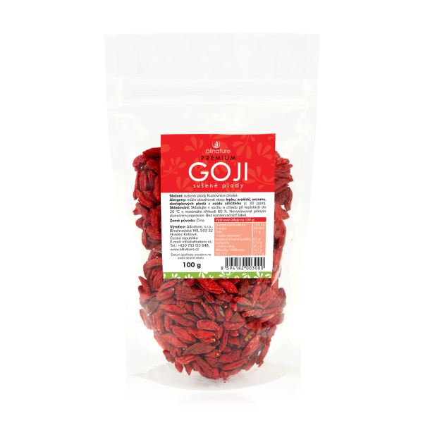 Goji Kustovnice čínská sušená 100g Allnature