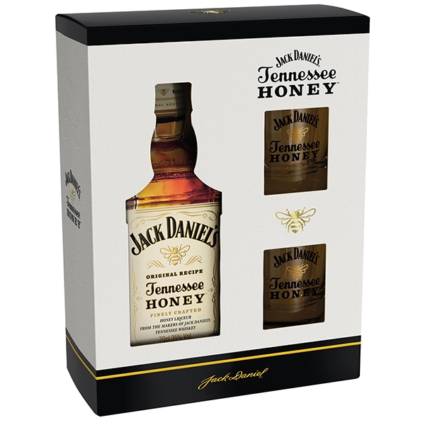 Jack Daniels Honey 35% 0,7 l (dárkové balení 2 skleničky)