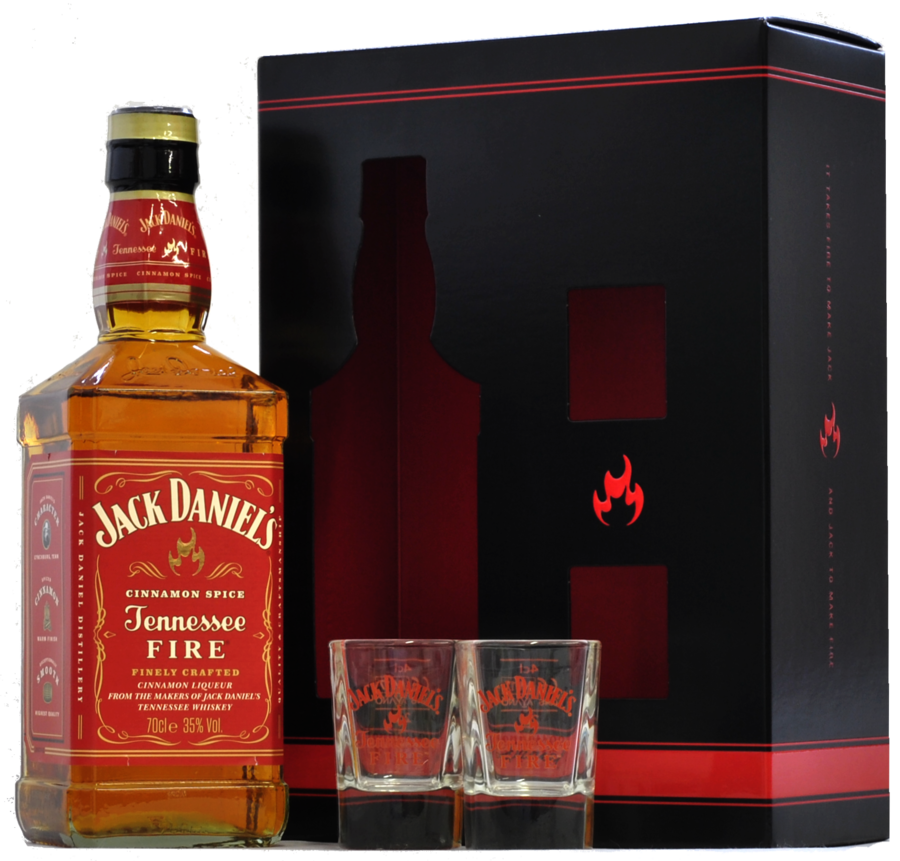 Jack Daniels Fire 35% 0,7 l (dárkové balení 2 skleničky)