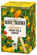 Heath&Heather BIO Čaj Organic Green Tea & Ginger - zelený čaj se zázvorem 20 sáčků Heath and Heather
