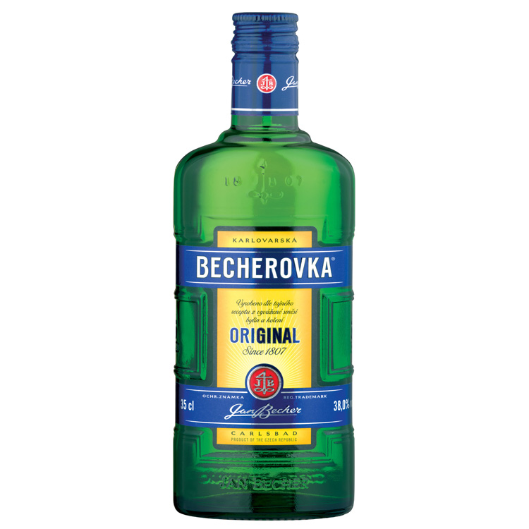 Jan Becher Becherovka 38% 0,35 l (holá láhev)