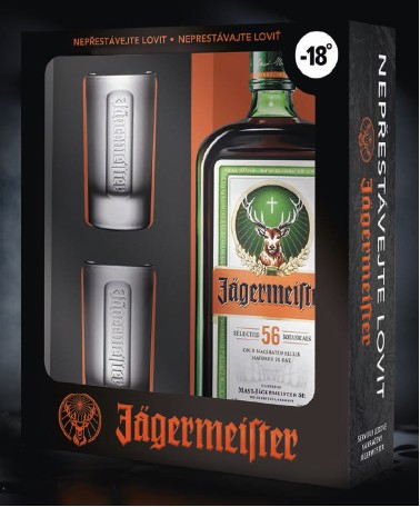 Jagermeister 35% 0,7 l (dárkové balení 2 skleničky)