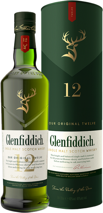 Glenfiddich 12y 40% 0,7 l (tuba)