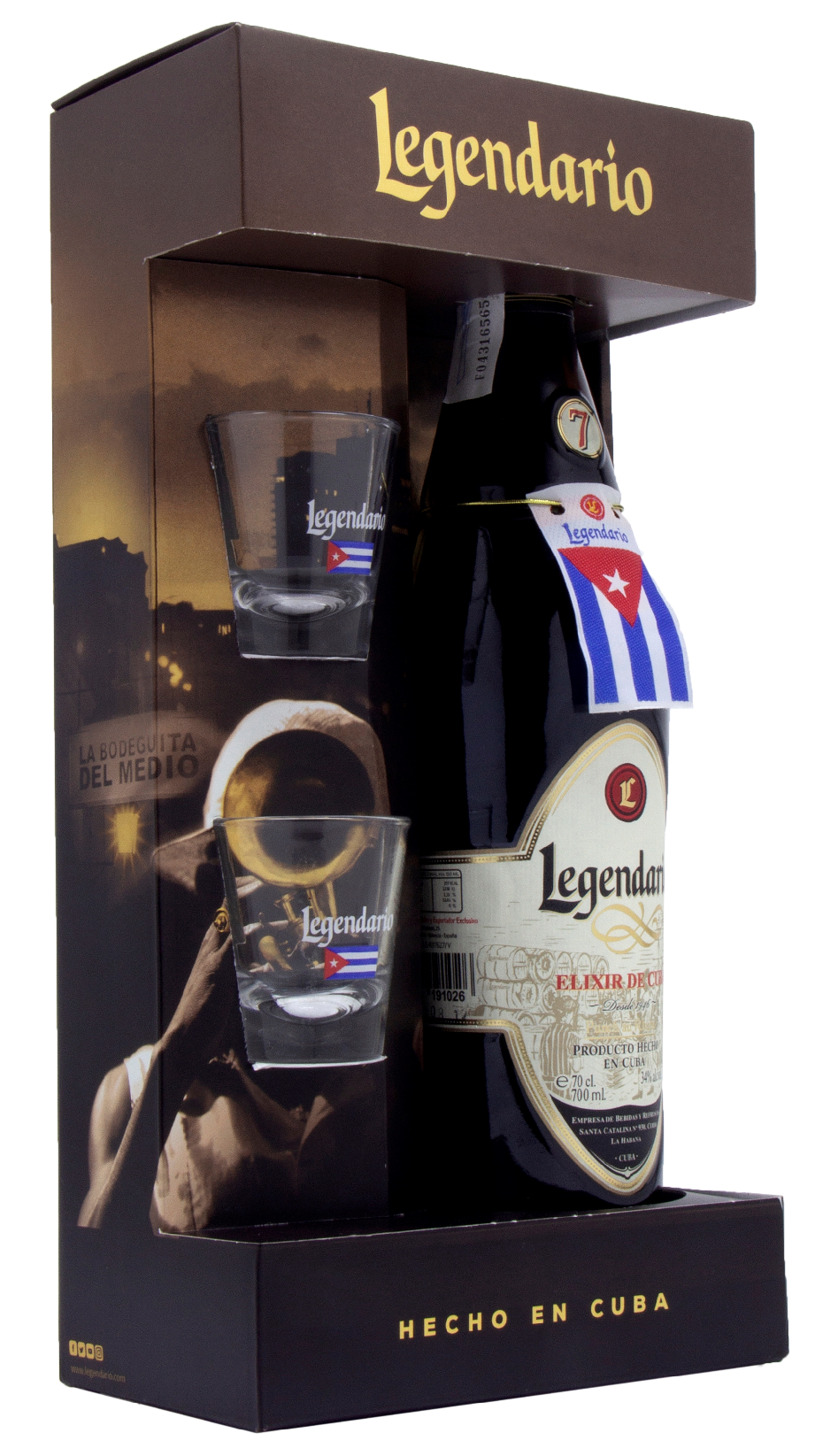 Legendario Elixir de Cuba 34% 0,7 l (dárkové balení 2 sklenice)