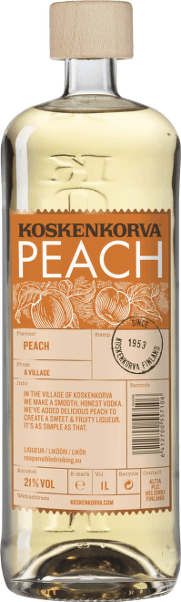 Koskenkorva Peach 21% 1 l (holá láhev)