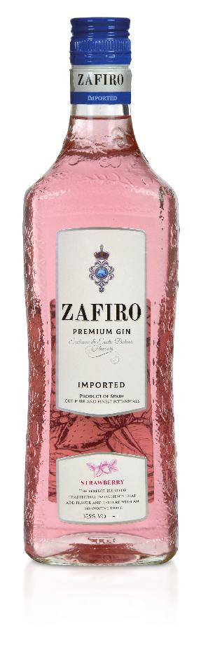 Gin Zafiro Premium Strawberry 37,5% 1l (holá láhev)