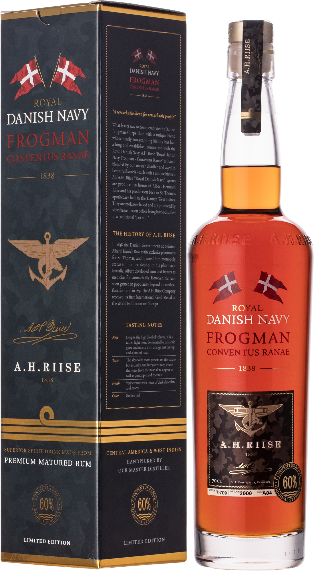 A. H. Riise A.H.Riise Danish Navy Frogman Conventus Ranae 60% 0,7l