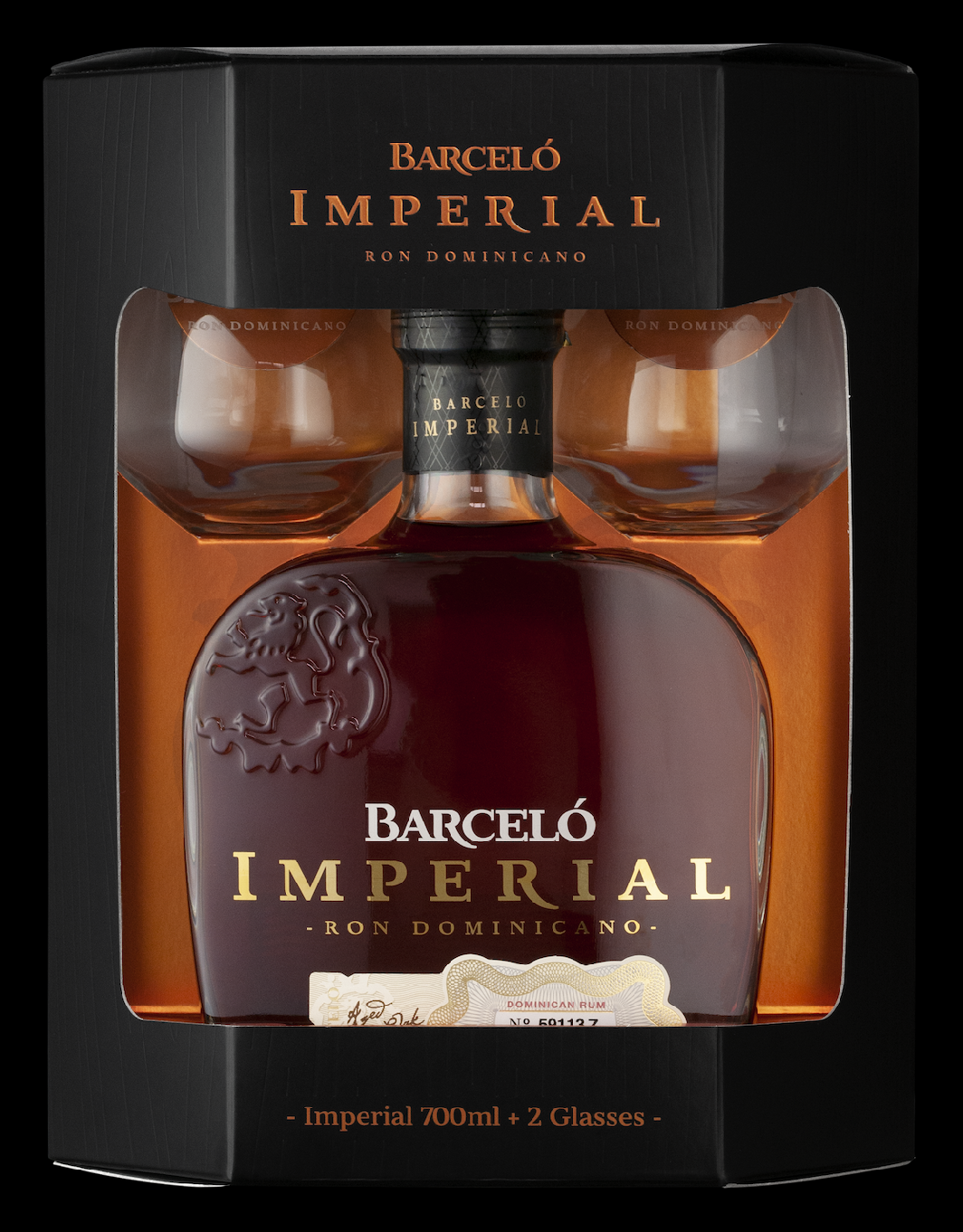 Barceló Imperial Dominicano 38% 0,7 l (dárkové balení 2 skleničky)