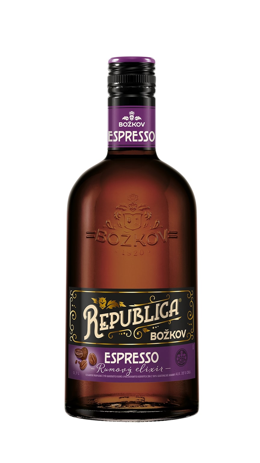 Božkov Republica Elixír Espresso 35% 0,7 l (holá láhev)