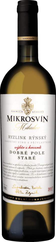 Mikrosvín Mikulov Ryzlink rýnský - pozdní sběr Dobré Pole 0,75l