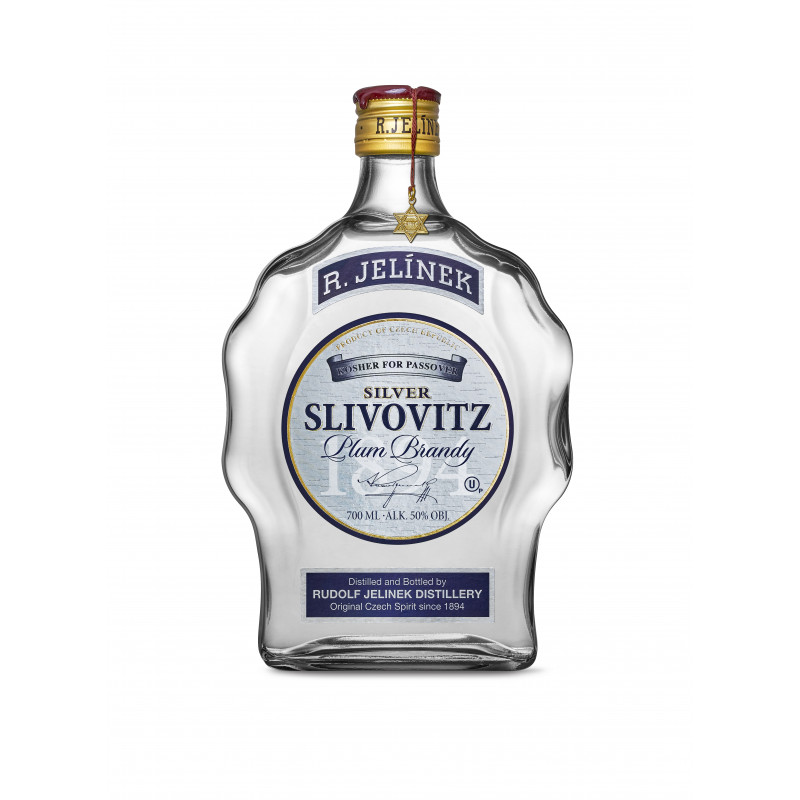 Rudolf Jelínek Slivovice Kosher Silver Slivovitz budík 50% 0,7 l (holá láhev)