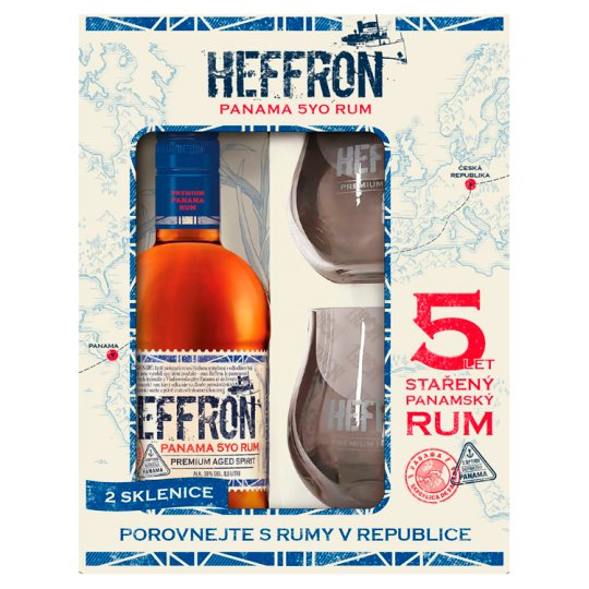 Heffron + 2 skla 38% 0,5l (dárkové balení 2 skleničky)