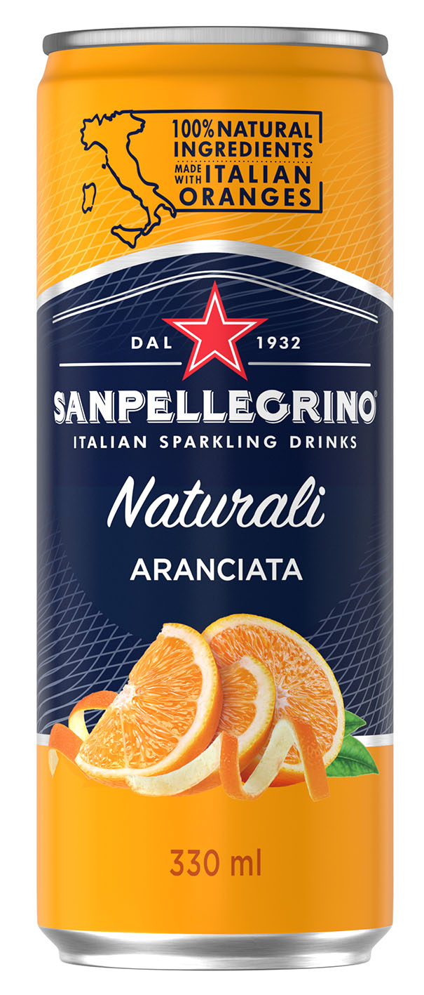 Sanpellegrino Aranciata - Pomerančová šťáva v plechovce 0,33l