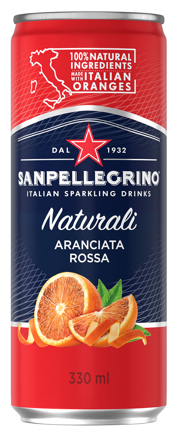 Sanpellegrino Aranciata Rossa - Šťáva z červených pomerančů v plechovce 0,33l