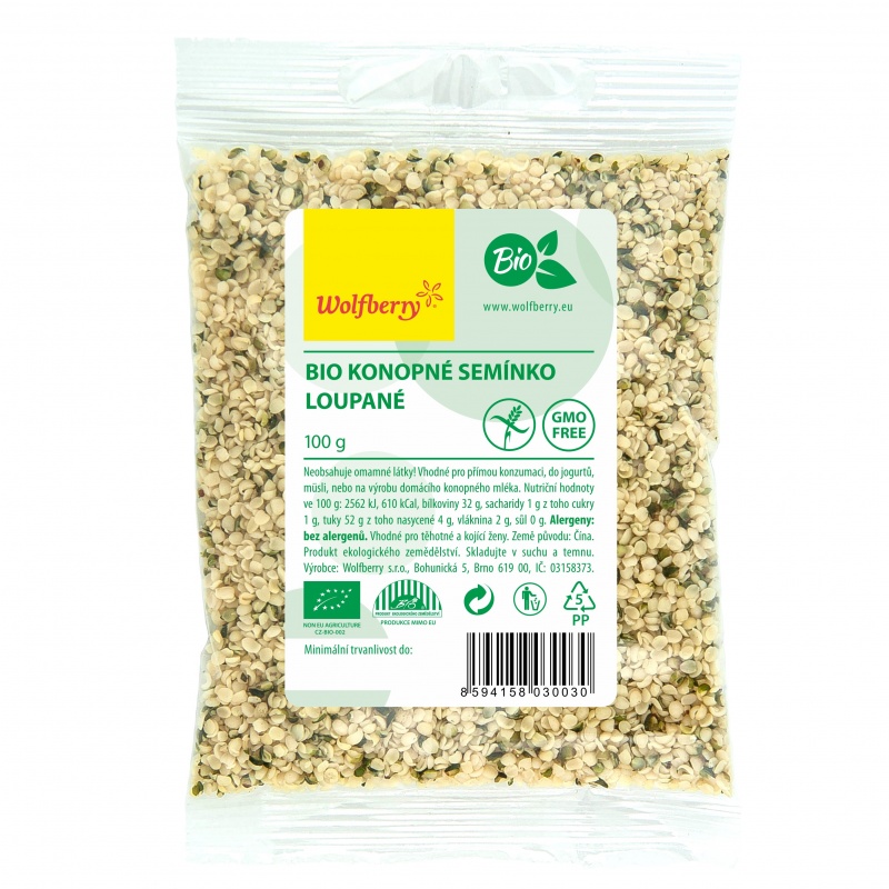 Konopné semínko loupané Wolfberry BIO 100 g