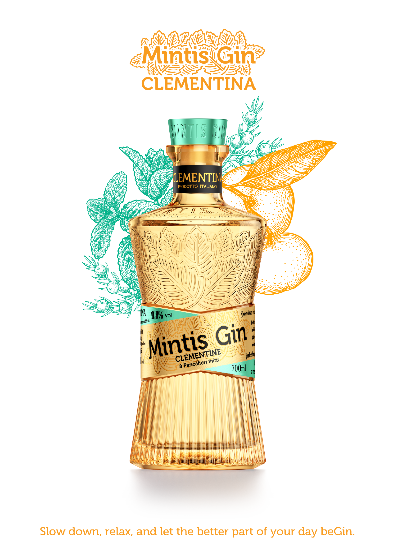 Mintis Gin Clementine 41,8% 0,7 l (holá láhev)