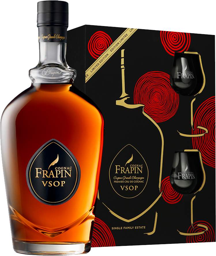 Cognac Frapin VSOP 40% 0,7 l (dárkové balení 2 skleničky)