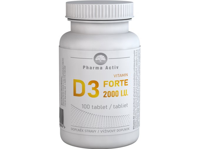 Vitamin D3 FORTE 2000 I.U. - 100 kapslí Pharma Activ
