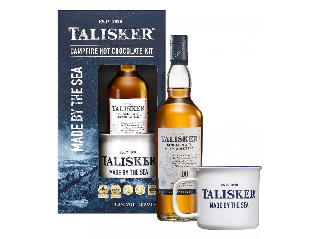 Whisky Talisker 10y 45,8% 0,7l (dárkové balení 1 plecháček)