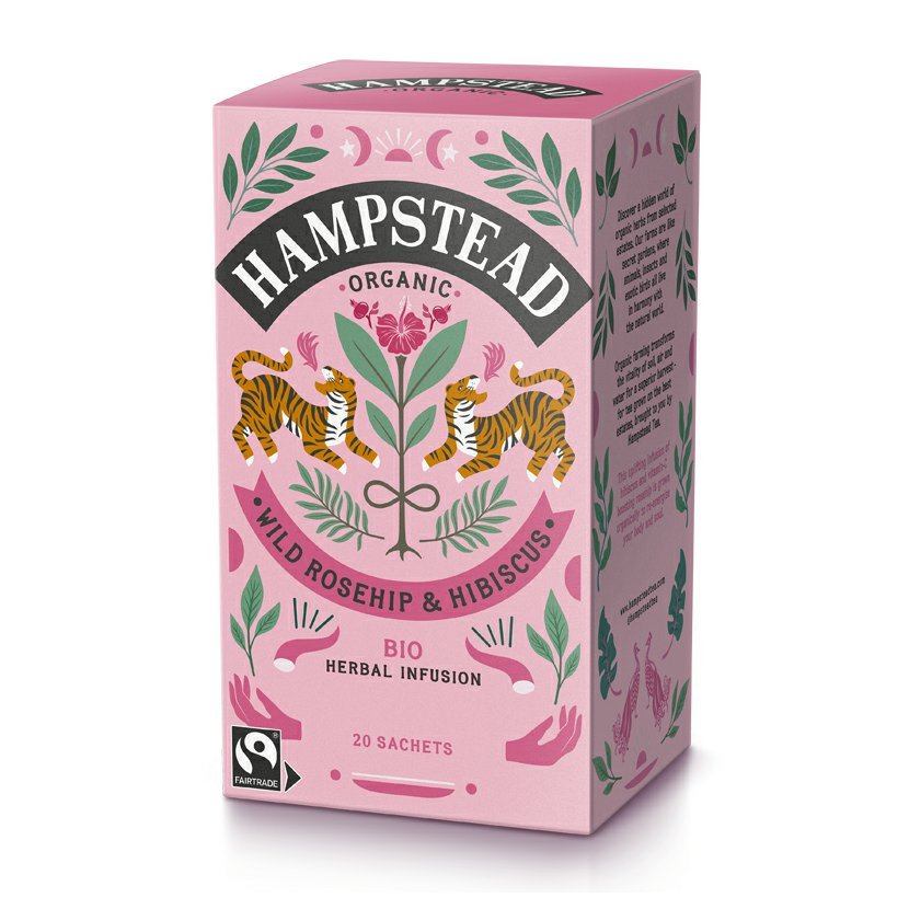 BIO šípkový čaj s ibiškem 20ks Hampstead Tea London