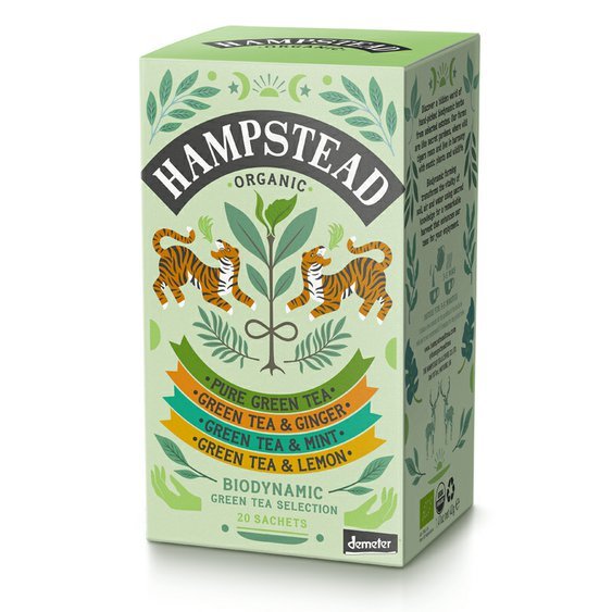 BIO selekce zelených čajů 20ks Hampstead Tea London