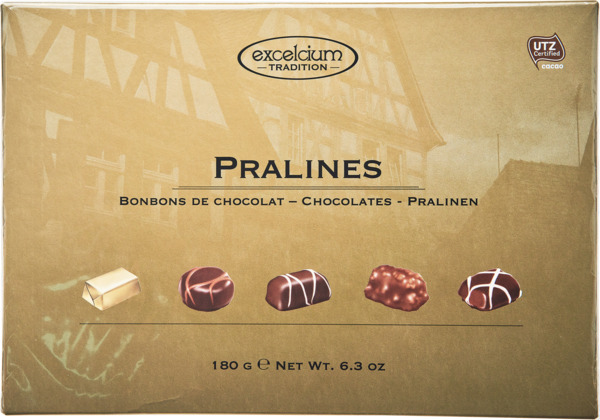 Bonboniera Pralines Excelcium zlatý obal - směs pralinek 180g