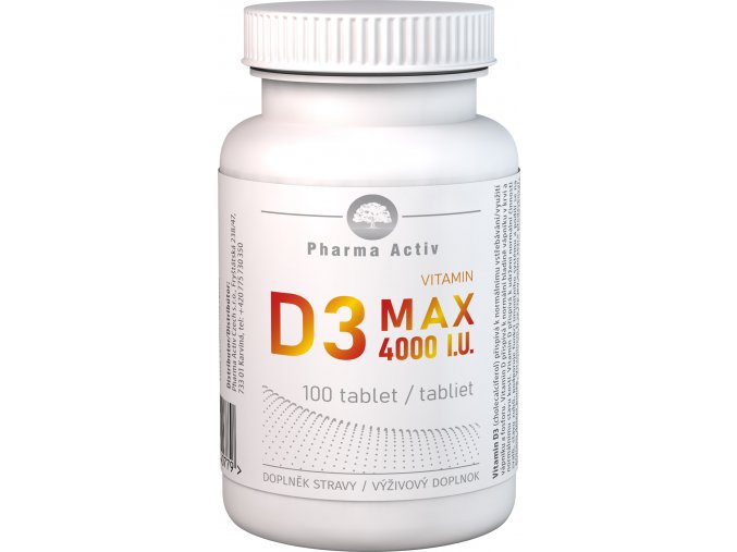 Vitamin D3 MAX 4000 I.U. 30 kapslí Pharma Activ
