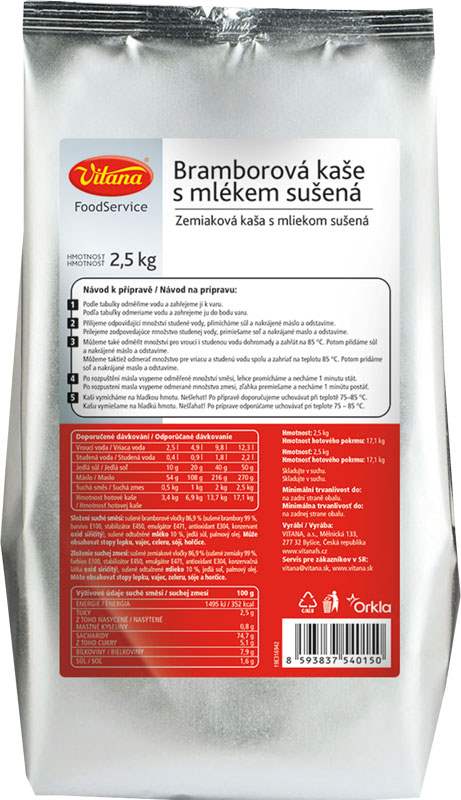 Bramborová kaše s mlékem 2,5kg Vitana