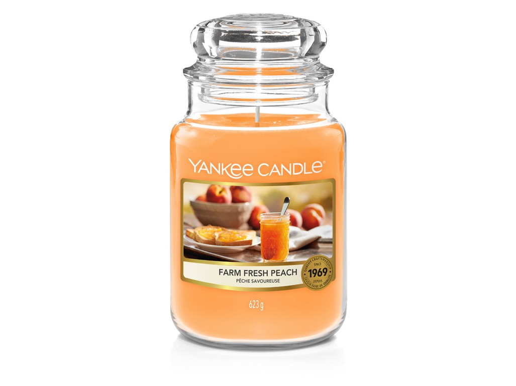 VONNÁ SVÍČKA YANKEE CANDLE FARM FRESH PEACH 623 g