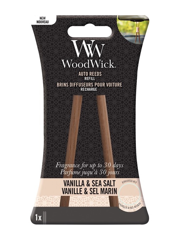 WoodWick Náhradní vonné tyčinky do auta Vanilla & Sea Salt (Auto Reeds Refill)