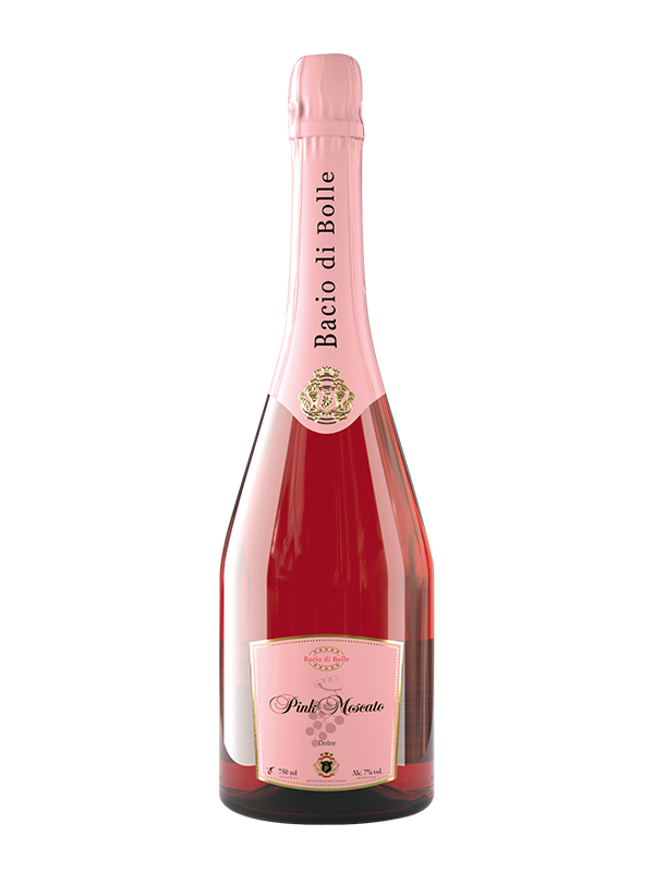 Bacio Di Bolle Pink Moscato - růžové šumivé víno Dulce 7% 0,75l