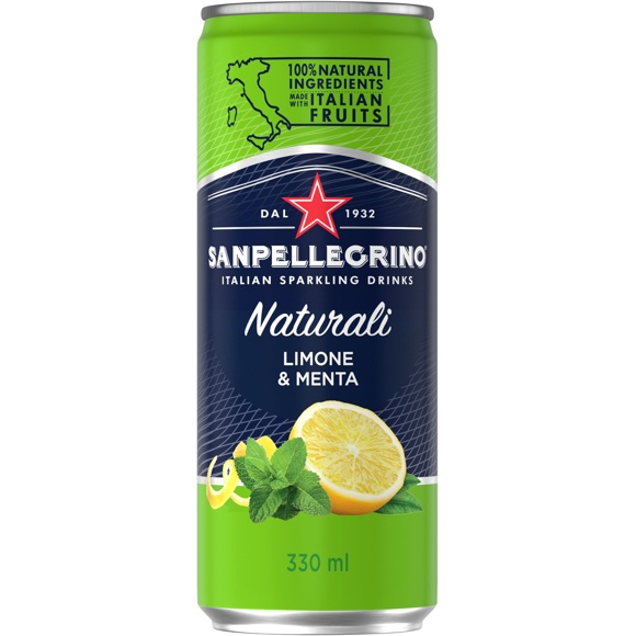 Sanpellegrino Limonata & Minta - Citronová šťáva s mátou v plechovce 0,33l