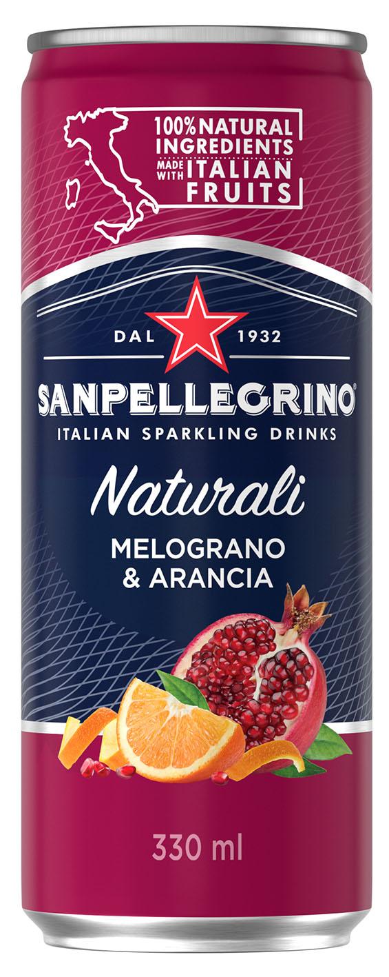 Sanpellegrino Melograno & Aranciata - Granátové jablko a pomerančová šťáva v plechovce 0,