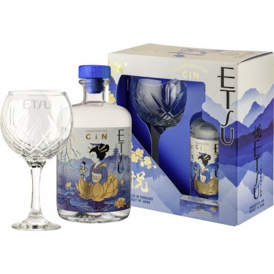 Etsu Gin 43% 0,7 l box (dárkové balení 1 sklenice)