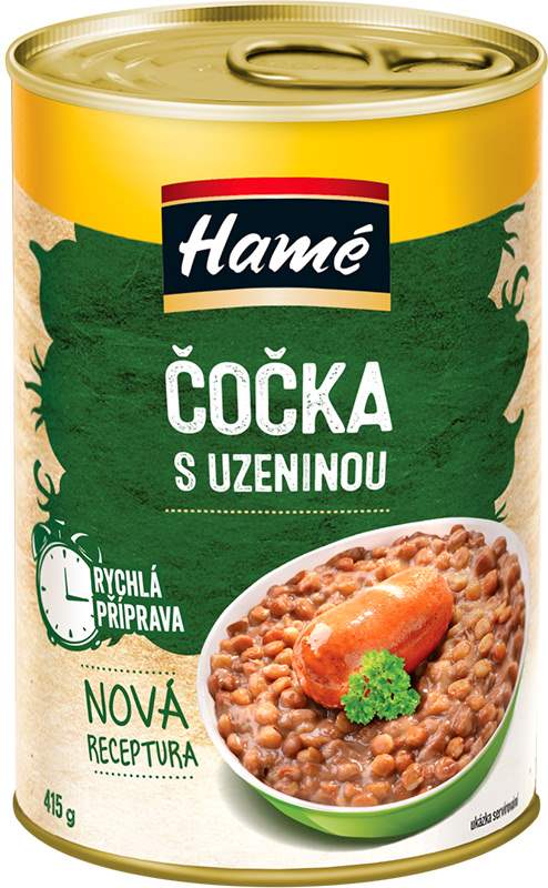 Hamé Čočka s uzeninou konzervované hotové jídlo 400 g